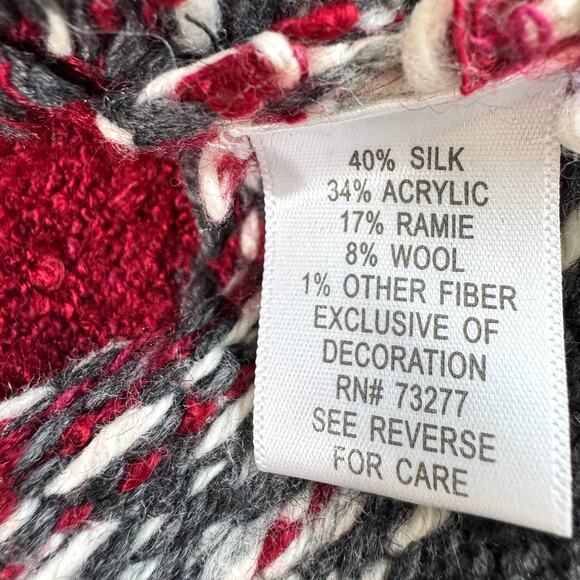 Croft & Barrow Women Cardigan Sweater Size S Cardinal Bird Embroider Holiday Red - Picture 6 of 8